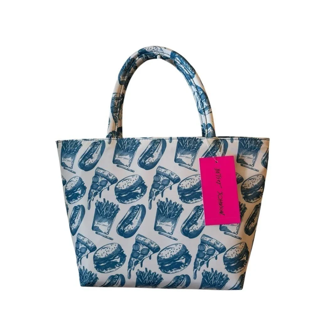 Betsey Johnson Insulated Lunch Tote/Satchel w/ Fun Retro Print.